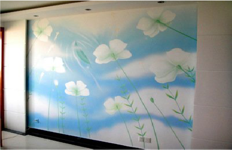 华坪画墙绘怎么画好白云的蓬松感？