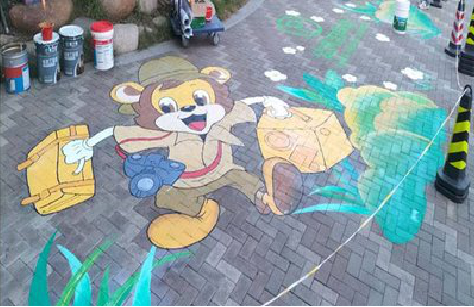 华坪夏季画地面彩绘会遇到的问题