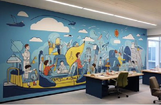 华坪办公室墙绘的特点。