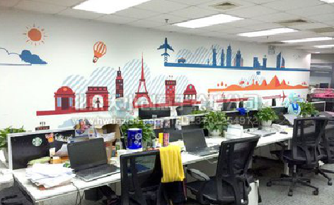 华坪教你设计办公室墙绘的方法。