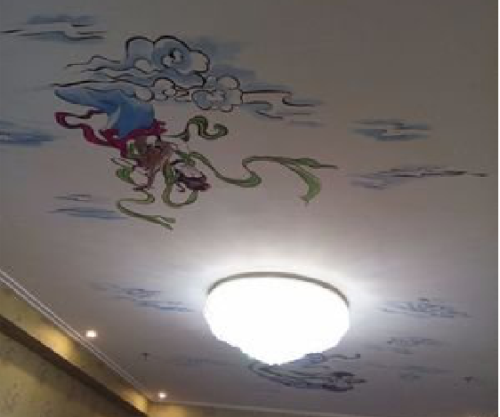 华坪如何快速绘制天花板上的手绘墙？